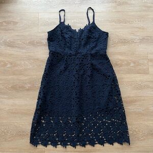 NWT Francesca’s navy lace midi dress